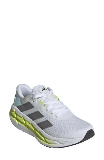 Adidas Originals Adidas Adistar 3 Running Shoe In White/ Black/ Pulse Lime