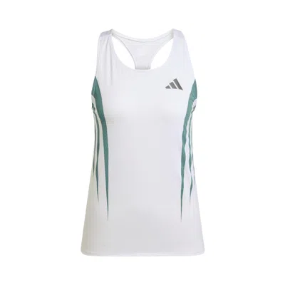 Pre-owned Adidas Originals Adidas Adizero Archive Running Singlet 'white/preloved Teal' | Women's Size M
