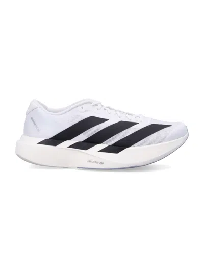 Adidas Originals Adidas Adizero Evo White Sneakers With Signature 3-stripes In Gray