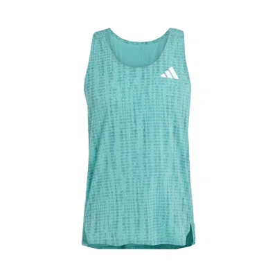 Pre-owned Adidas Originals Adidas Adizero Running Singlet 'powder Teal/preloved Teal' | Green | Men's Size M
