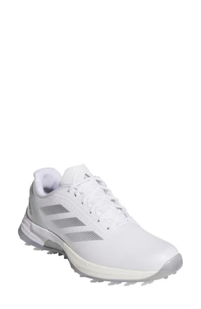 Adidas Originals Adidas Adizero Zg Golf Shoe In White/silver Met./grey Two