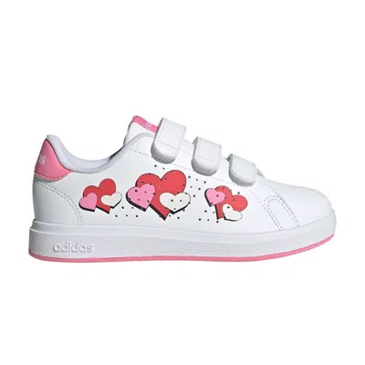 Pre-owned Adidas Originals Adidas Advantage Base 2.0 C 'hearts' | White | Kid's Size 2