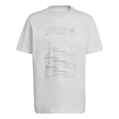 Adidas Originals Adidas Adventure Mountain Front T-shirt 'white' In Neutral