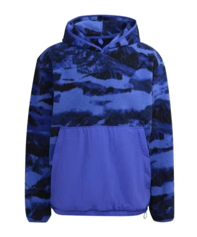 Adidas Originals Adidas Adventure Polar Fleece Allover Print Hoodie In Multi