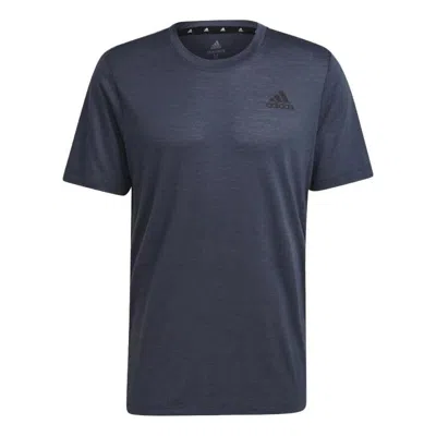 Adidas Originals Adidas Aeroready Designed To Move Motion T-shirt 'crew Navy Mel' In Blue