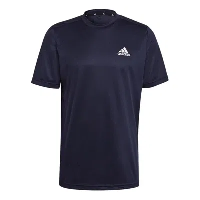 Adidas Originals Adidas Aeroready Designed To Move Motion T-shirt 'legend Ink White' In Black