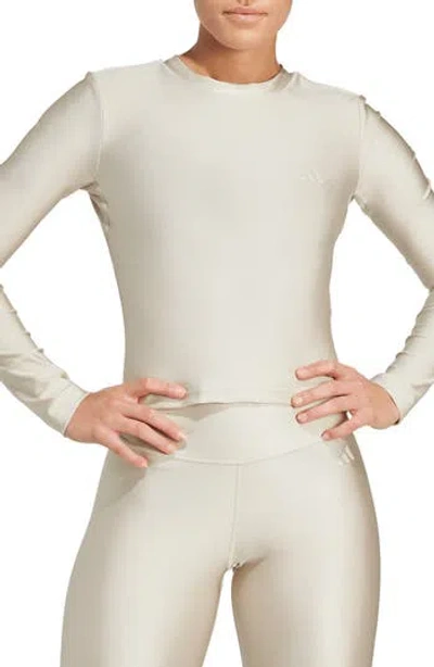 Adidas Originals Adidas Aeroready Long Sleeve Top In Neutral