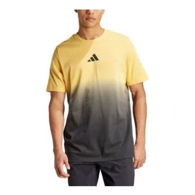 Adidas Originals Adidas Aeroready Tennis Court Angle Graphic T-shirt Asia Sizing 'yellow Black'