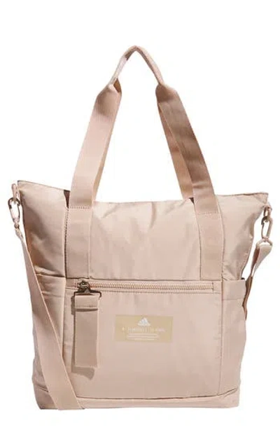 Adidas Originals Adidas All Me 2 Polyester Tote In Magic Beige/off White/gilver