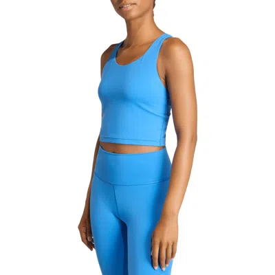 Adidas Originals Adidas All Me Cropped Racerback Tank In Blue