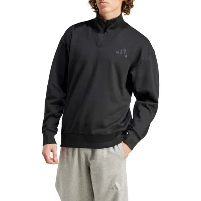Adidas Originals Adidas All Szn Fleece 1/4 Zip Sweatshirt In Black