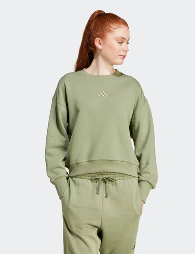 Adidas Originals Adidas All Szn Fleece Loose Sweatshirt In Green