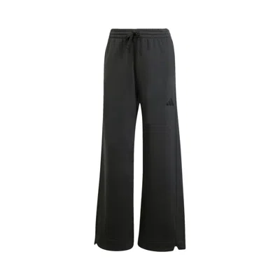 Pre-owned Adidas Originals Adidas All Szn Fleece Loose Wide-leg Pants 'black' | Women's Size M