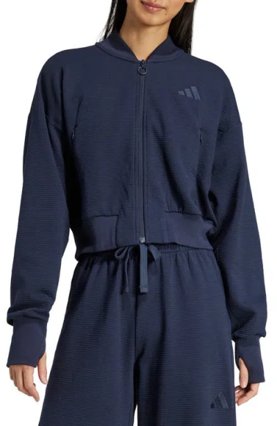 Adidas Originals Adidas All Szn Fleece Zip Jacket In Ink