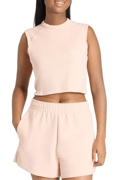 Adidas Originals Adidas All Szn Ribbed Crop Tank In Blush Pink/