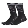 Adidas Originals Adidas Alphabet Numeric Word Printing Stripe Sports Running Socks Unisex One Pair Black