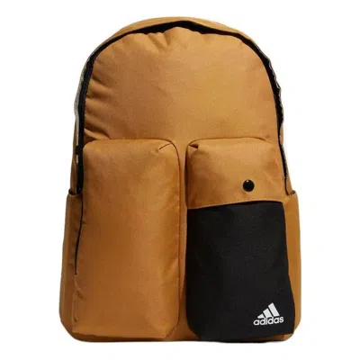 Adidas Originals Adidas Alphabet Printing Large Capacity Multiple Pockets Backpack Unisex Brown