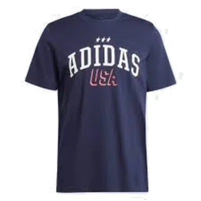 Adidas Originals Adidas Americana Graphic T-shirt Asia Sizing 'navy White' In Blue