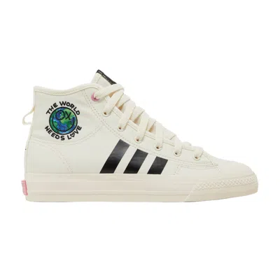 Pre-owned Adidas Originals Adidas André Saraiva X Nizza Hi Rf J 'the World Needs Love' | Cream | Kid's Size 7
