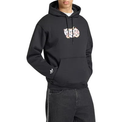 Adidas Originals Adidas Anime Soccer Cotton Blend Graphic Hoodie In Black
