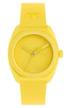 Adidas Originals Adidas Ao Street Resin Strap Watch In Yellow