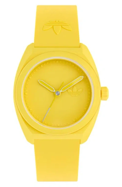 Adidas Originals Adidas Ao Street Resin Strap Watch In Yellow