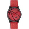 Adidas Originals Adidas Ao Style Red Basketball Dial Webbing Strap Watch, 39mm In Red