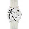 Adidas Originals Adidas Ao Style White Basketball Dial Webbing Strap Watch, 39mm In White