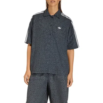 Adidas Originals Adidas Aop Short Sleeve Shirt In Blue