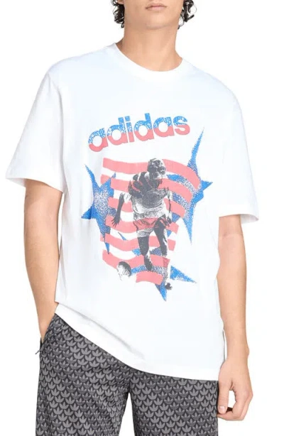 Adidas Originals Adidas Archive Football Stars Graphic T-shirt In White