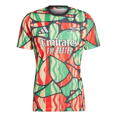 Adidas Originals Adidas Arsenal Pre-match Football Jersey Asia Sizing 'green Red' In Multi