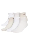 Adidas Originals Adidas 3-pack Aeroready Athletic Cushioned Low Cut Socks In White/wonder Beige/beige
