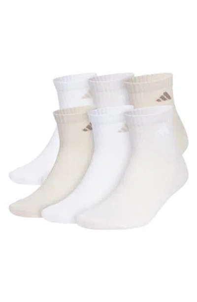 Adidas Originals Adidas Assorted 3-pack Cushioned Quarter Socks In White