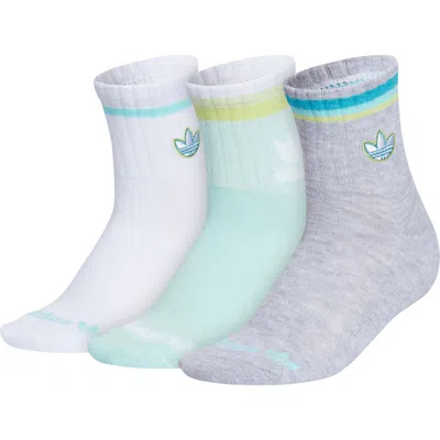 Adidas Originals Adidas Assorted 3-pack Ori Aura Quarter Crew Socks