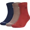 Adidas Originals Adidas Assorted 3-pack Originals Trefoil 2.0 Crew Socks In Indigo/brown/ruby Red