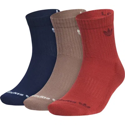 Adidas Originals Trefoil 2.0 3-pack Crew Socks In Blue