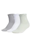 Adidas Originals Adidas Assorted 3-pack Ruffle Rib Ankle Socks In Neutral