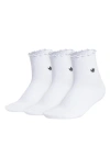Adidas Originals Adidas Assorted 3-pack Ruffle Rib Ankle Socks In White