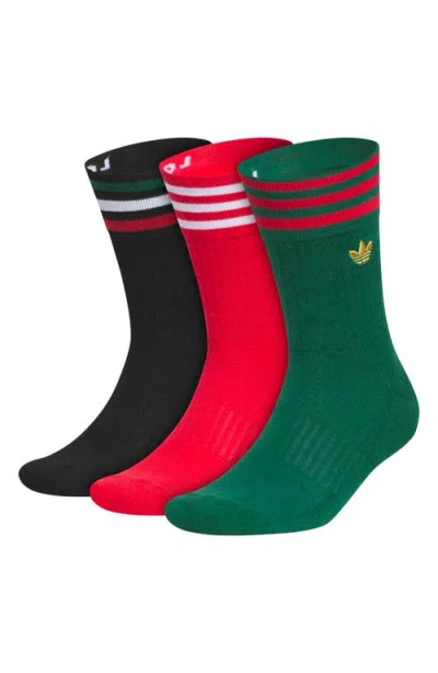 Adidas Originals Adidas Assorted 3-pack Roller 3.0 Crew Socks In Black