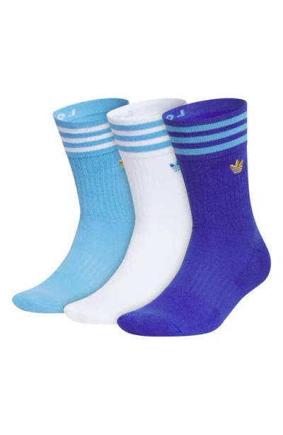Adidas Originals Adidas Assorted 3-pack Roller 3.0 Crew Socks In Blue