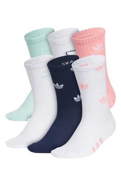 Adidas Originals Adidas Assorted 6-pack Kids' Originals Remix 3.0 Performance Crew Socks In Aqua/indigo/pink Spark