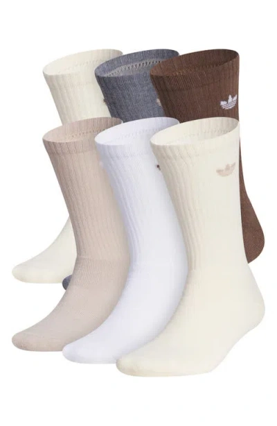 Adidas Originals Adidas Assorted 6-pack Trefoil 2.0 Crew Socks In White
