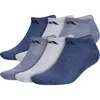 Adidas Originals Men's 6-pk.athletic Cushioned Low-cut Socks In Tech Indigo Blue/grey/navy