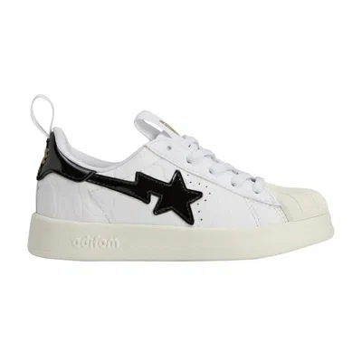 Pre-owned Adidas Originals Adidas Bape X Superstar 360 K 'white Black' | Kid's Size 13