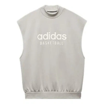 Adidas Originals Mens Adidas Basketball Sleeveless T-shirt In Metal Gray