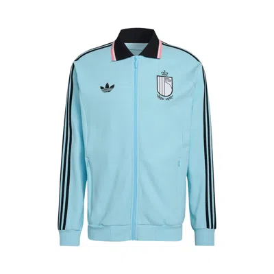 Pre-owned Adidas Originals Adidas Belgium Away Anthem Jacket 'frozen Blue' | Men's Size L
