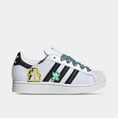 Adidas Originals Adidas Big Kids' Originals Superstar Ii Casual Shoes In White/black/gold Metallic