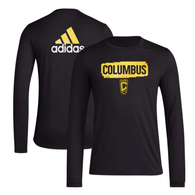 Adidas Originals Men's Adidas Black Columbus Crew Local Pop Aeroready Long Sleeve T-shirt