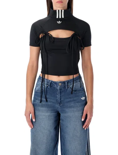 Adidas Originals Adidas Black Cut-out Ribbon Crop Top