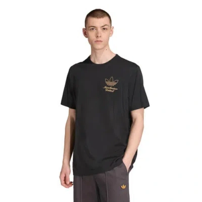 Adidas Originals Adidas Black Manchester United Terrace Icons Collection Graphic T-shirt